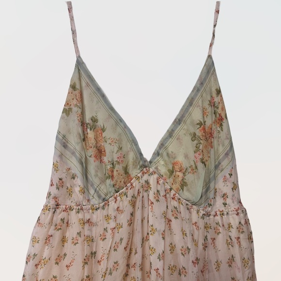 (SOLD) NWT Anthropologie Let Me Be Sz L Babydoll Yellow Floral Maxi Dress - Picture 7 of 8